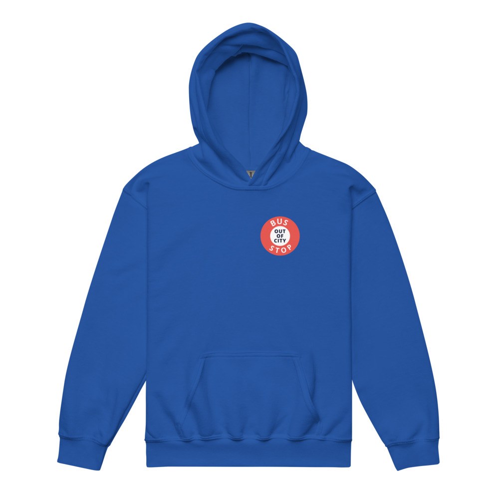 Out Of City Youth Hoodie in Royal – Barbados Bus Stop Kids Hoodie