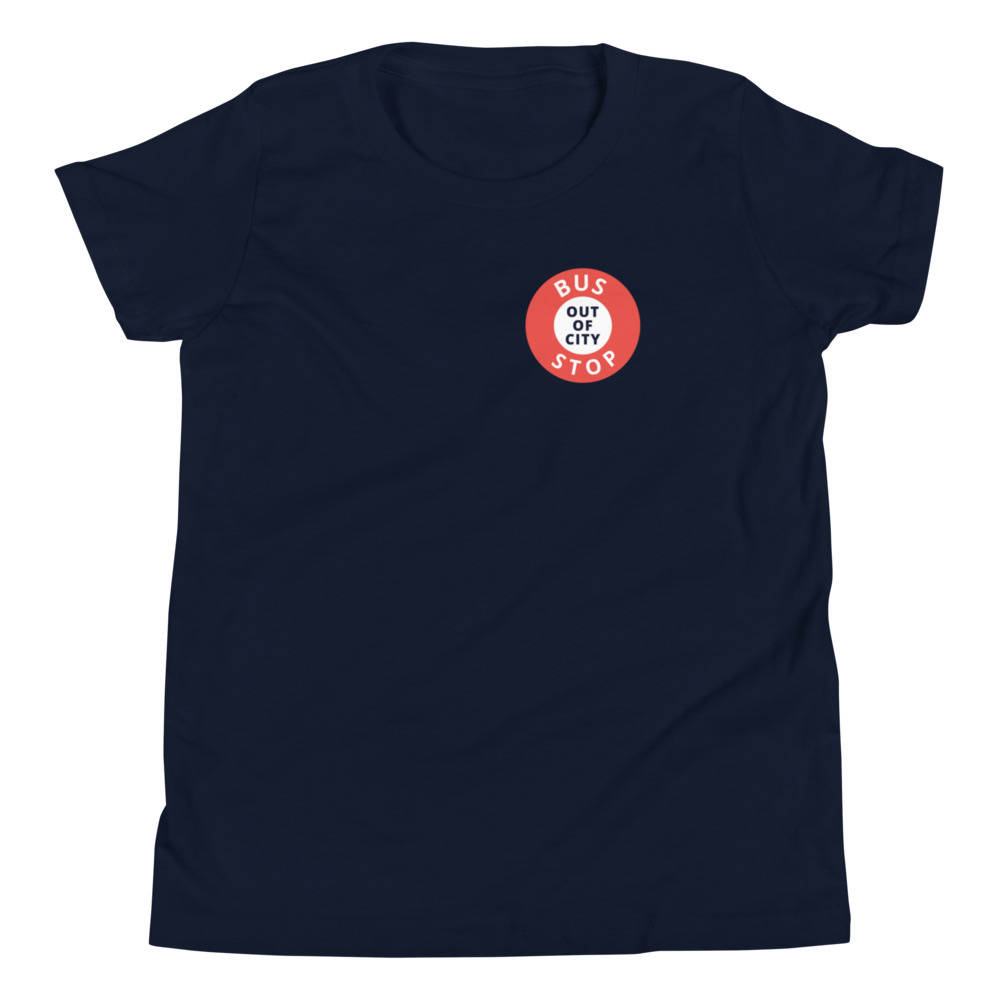 Out Of City Youth Tee in Navy – Barbados Bus Stop Kids T-Shirt