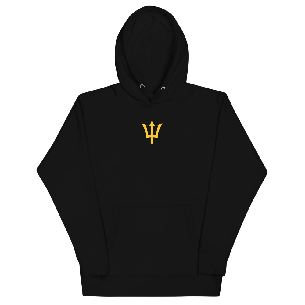 Yellow Trident Hoodie in Black – Barbados Trident Hoodie