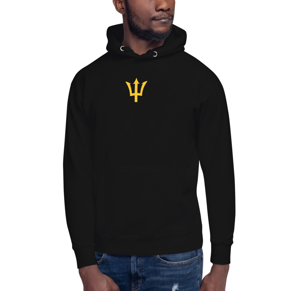 Yellow Trident Hoodie in Black – Barbados Trident Hoodie