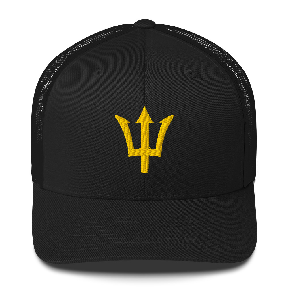 Yellow Trident Trucker Cap in Black – Barbados Trident Cap