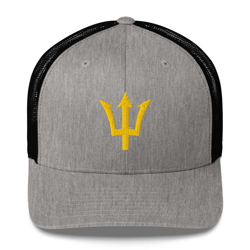 Yellow Trident Trucker Cap in Heather/ Black – Barbados Trident Cap
