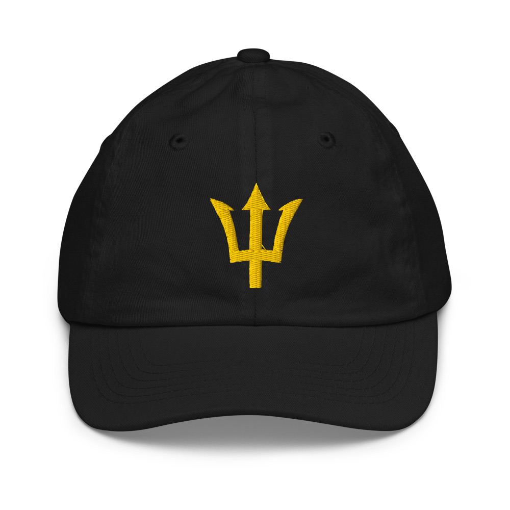 Yellow Trident Youth Cap in Black – Barbados Trident Kids Cap