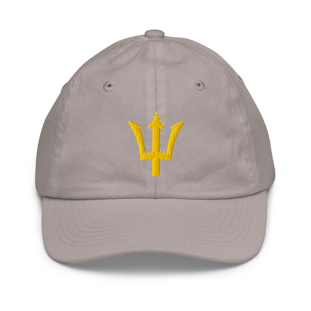 Yellow Trident Youth Cap in Grey – Barbados Trident Kids Cap