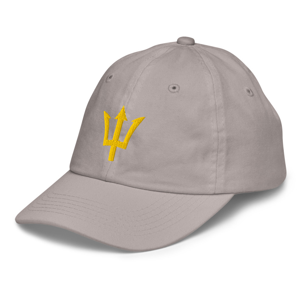 Yellow Trident Youth Cap in Grey – Barbados Trident Kids Cap