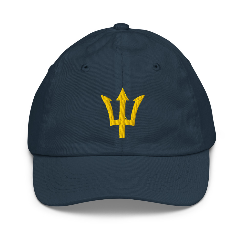 Yellow Trident Youth Cap in Navy – Barbados Trident Kids Cap